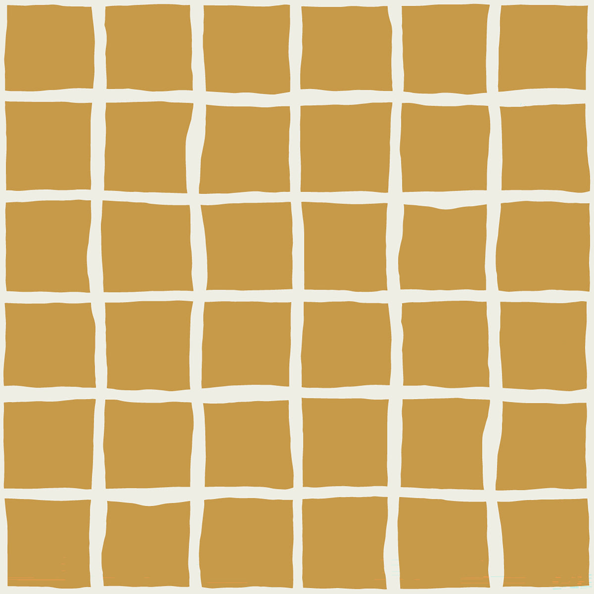 Mid Century Wavy Grid Mustard Wallpaper in your room