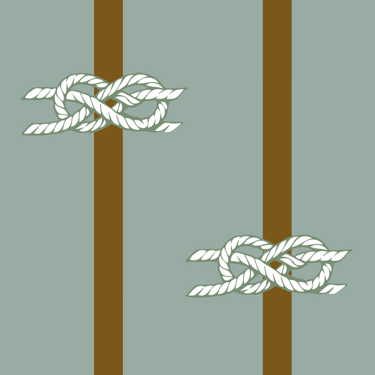 Nautical Rope Stripe Sage Green Wallpaper