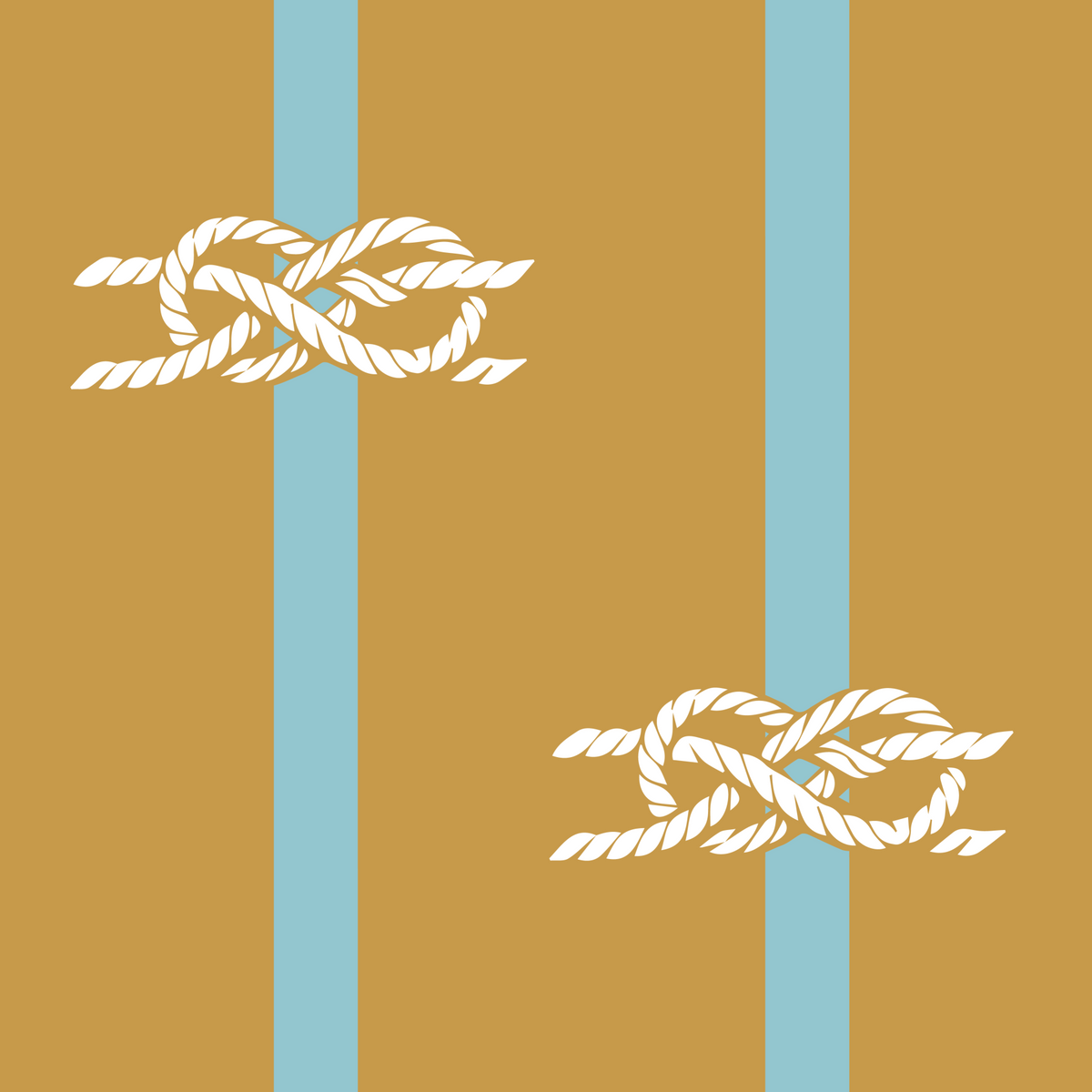 Nautical Rope Stripe Mustard Wallpaper in your room — zoomed