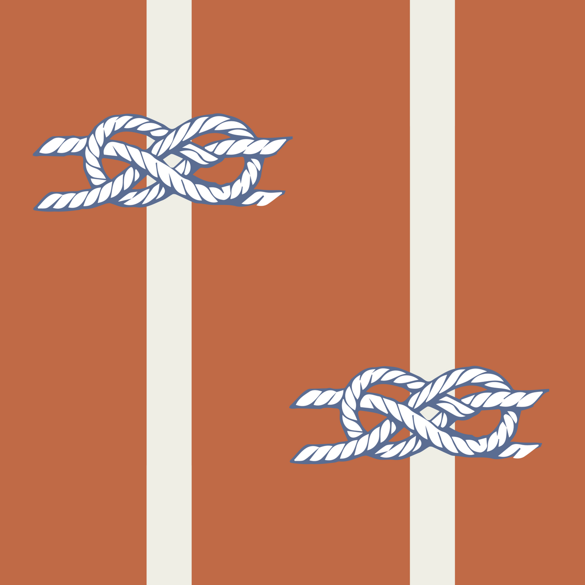 Nautical Rope Stripe Terracotta Wallpaper in your room