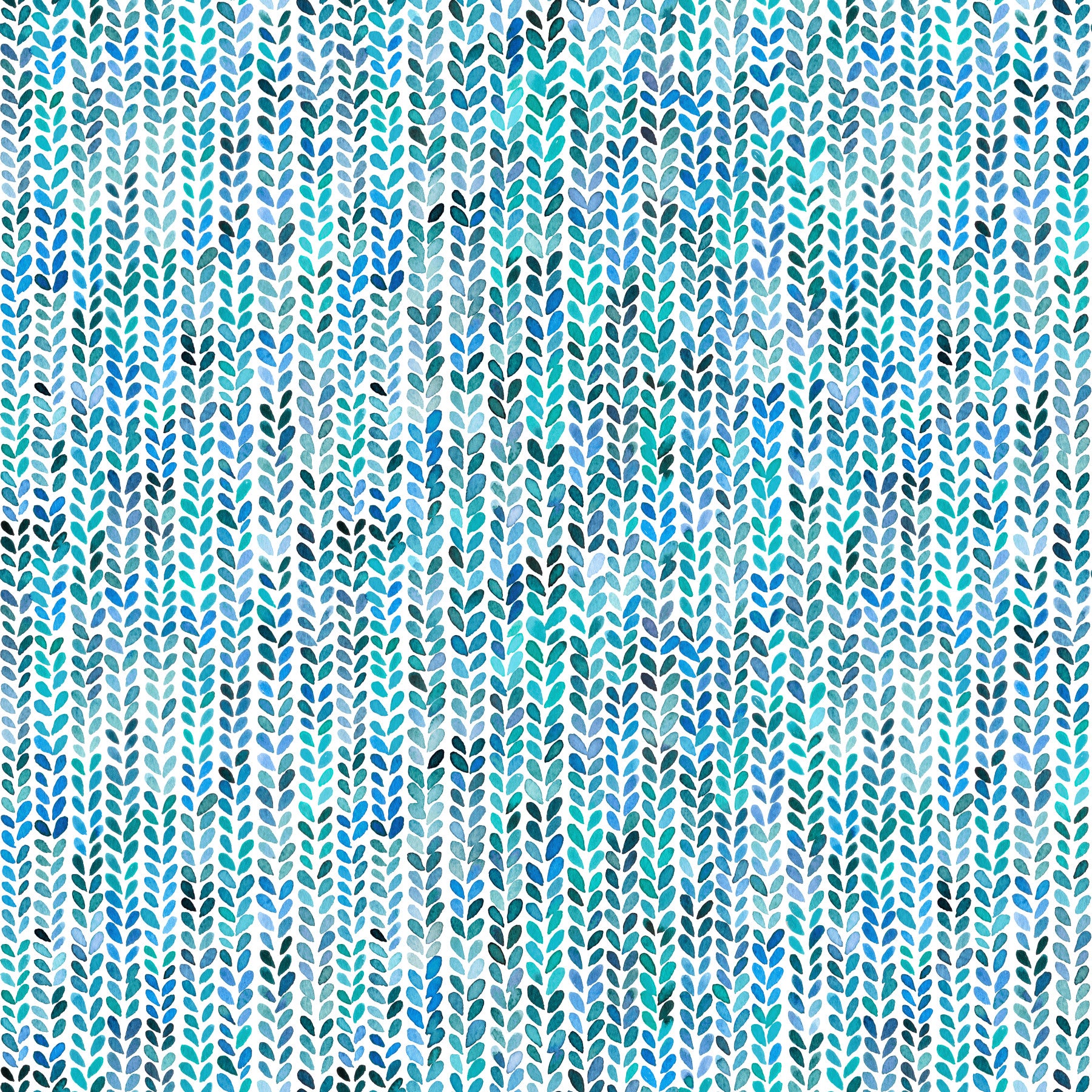 Aqua Knit Cascade Wallpaper lifting a quiet dining room into cool watercolor blues