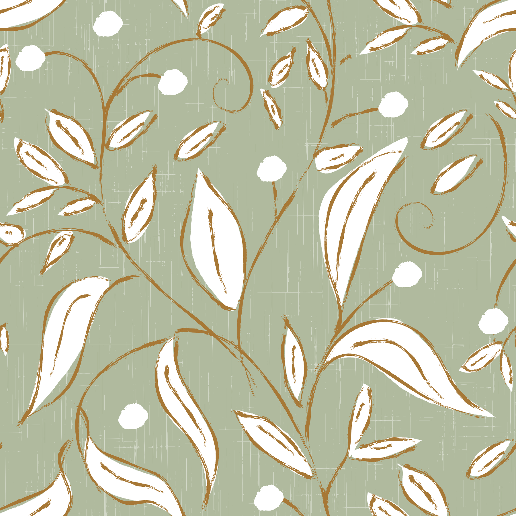 Sage Green Botanical Vine Wallpaper Scandinavian Wallpaper⁠