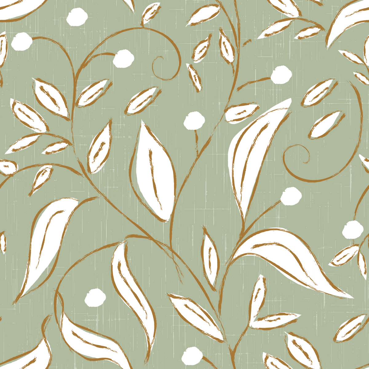 Sage Green Botanical Vine Scandinavian Wallpaper⁠ in your room