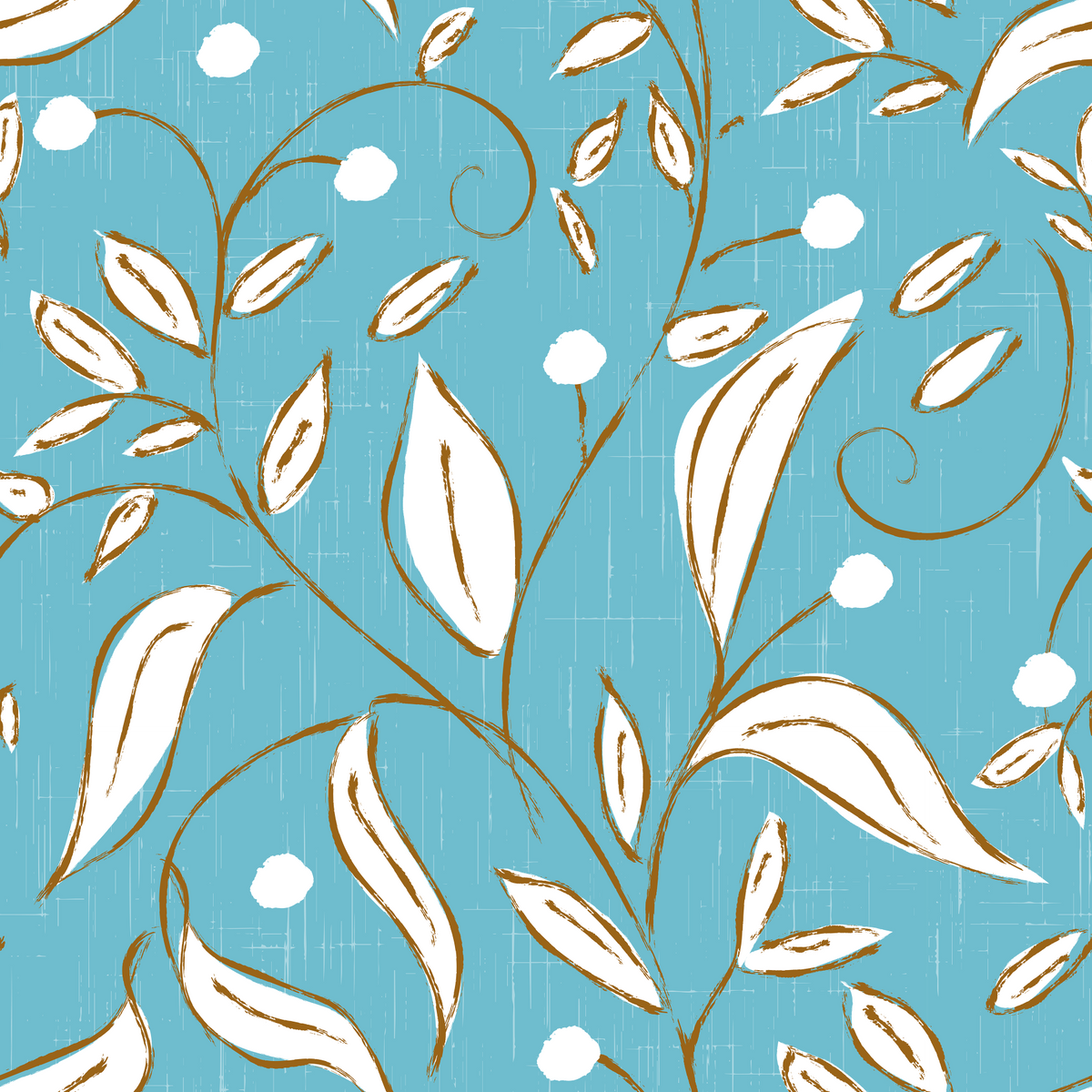 Sky Blue Botanical Vine Scandinavian Wallpaper⁠ in your room — zoomed