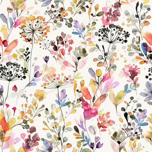 Watercolor Wildflower Meadow Wallpaper Wallpaper⁠