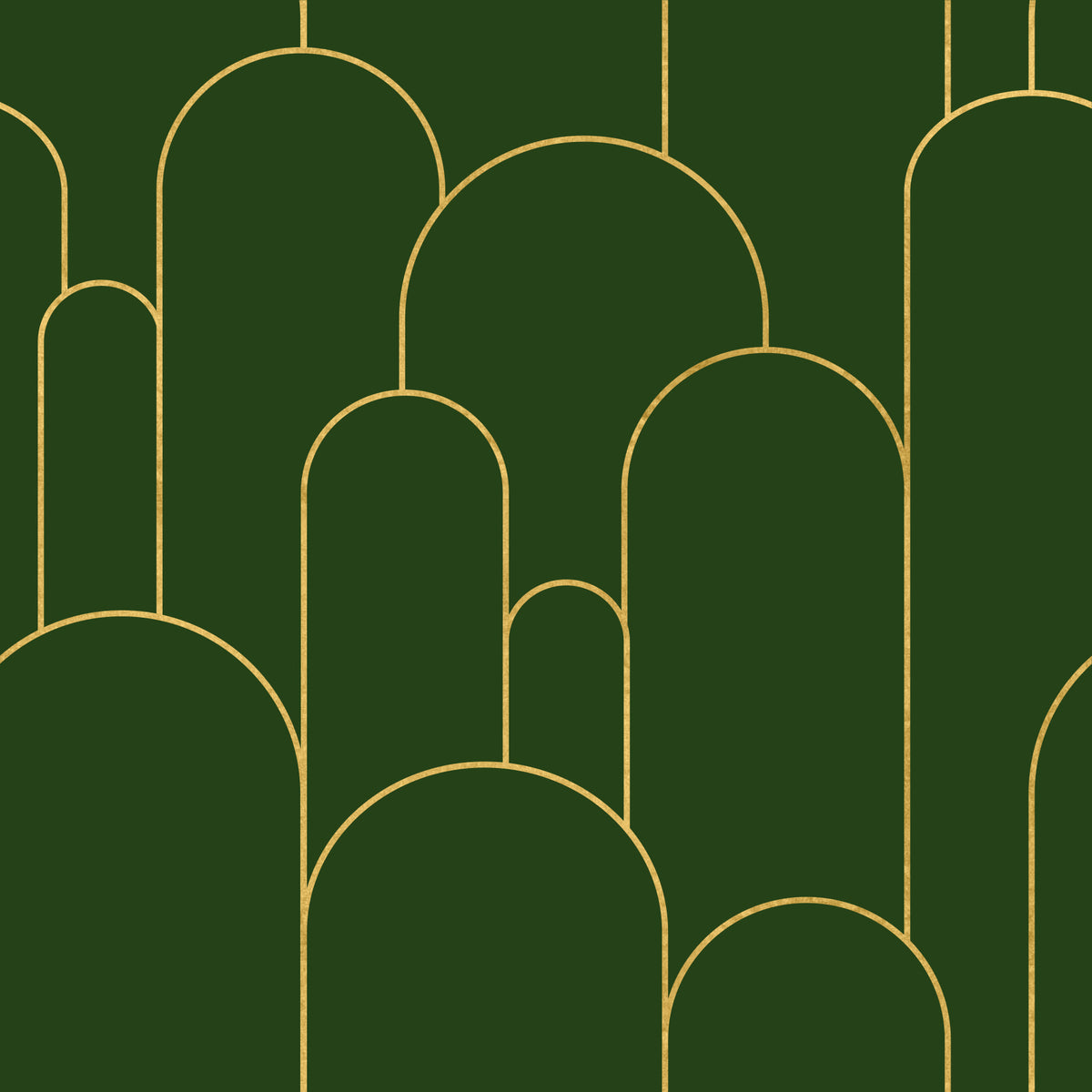 Emerald and Gold Art Deco Arches Wallpaper⁠ in your room
