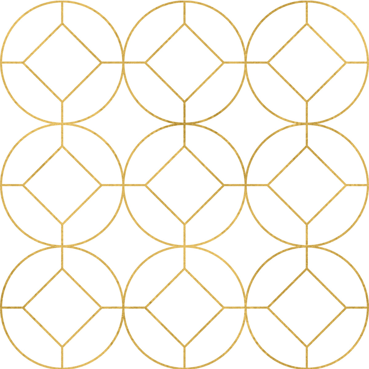 Modern Luxe Gold and White Lattice Wallpaper in your room — zoomed