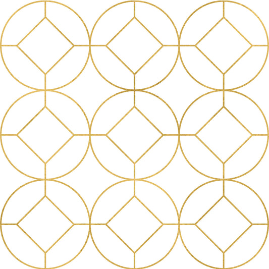 Modern Luxe Gold and White Lattice Wallpaper
