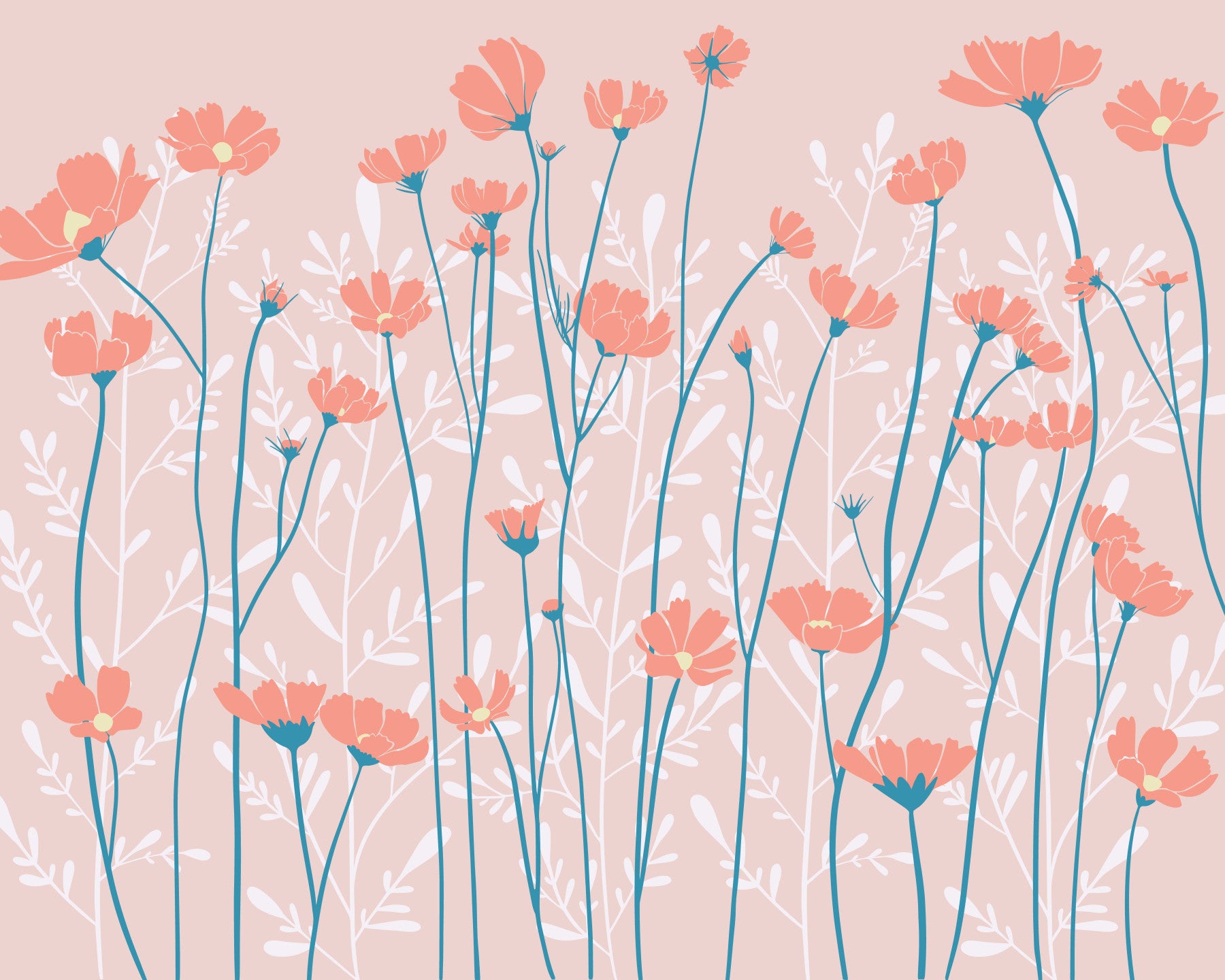 Whispering Wildflowers Botanical Wall Mural