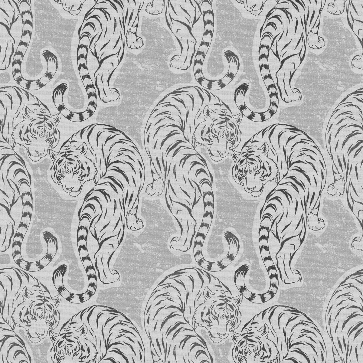 Vintage Monochrome Tiger Wallpaper⁠ in your room