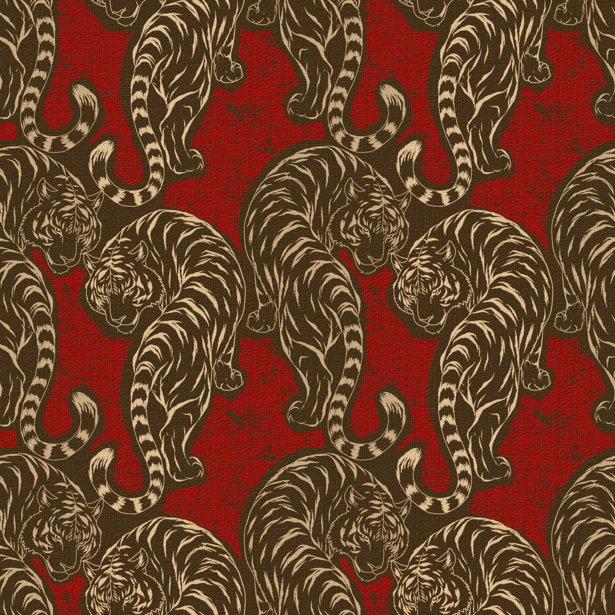 Imperial Crimson Tiger Wall Decor Wallpaper⁠ in your room — zoomed