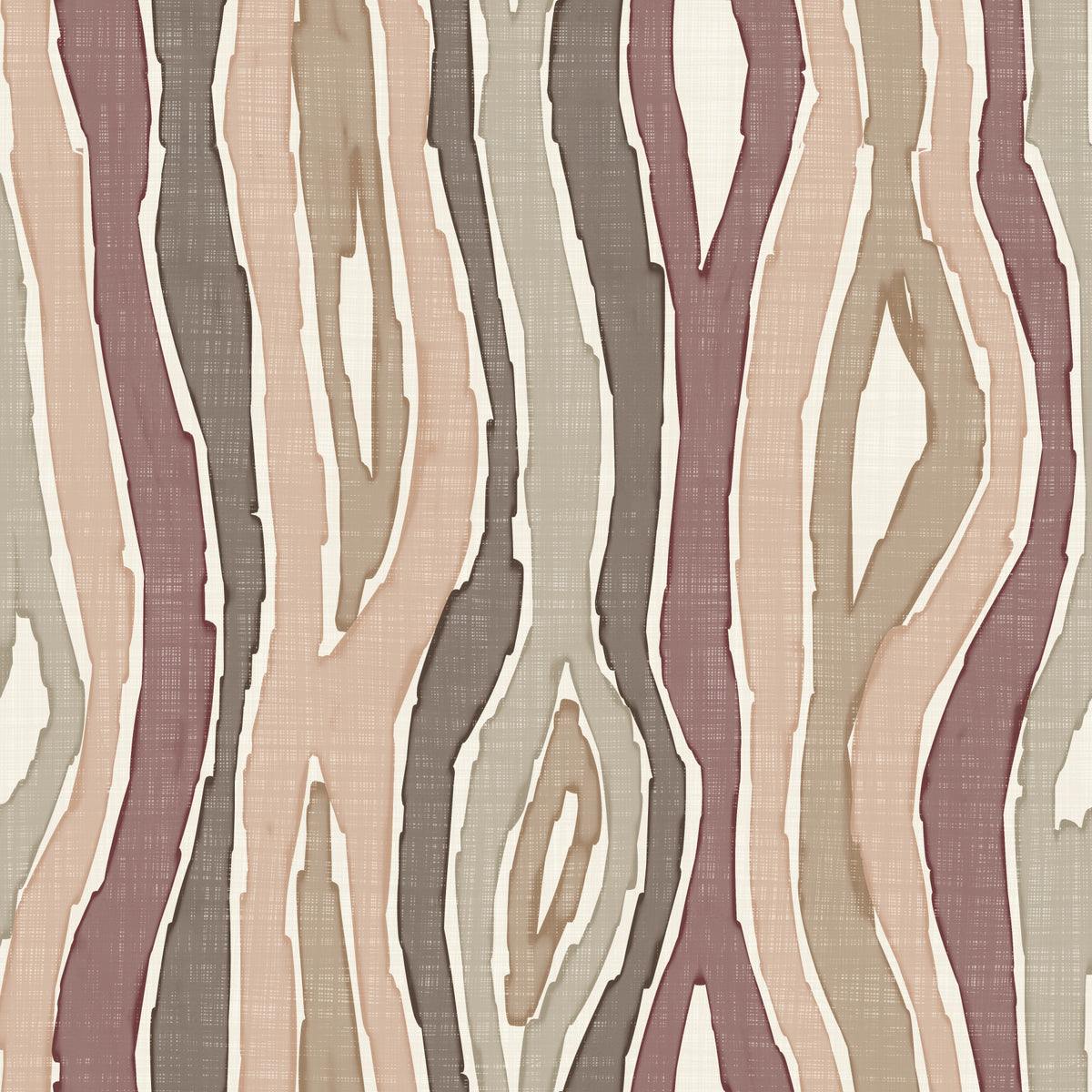 Organic Wavy Woodgrain Vertical Stripes - Earthy Mauve Wallpaper⁠ in your room