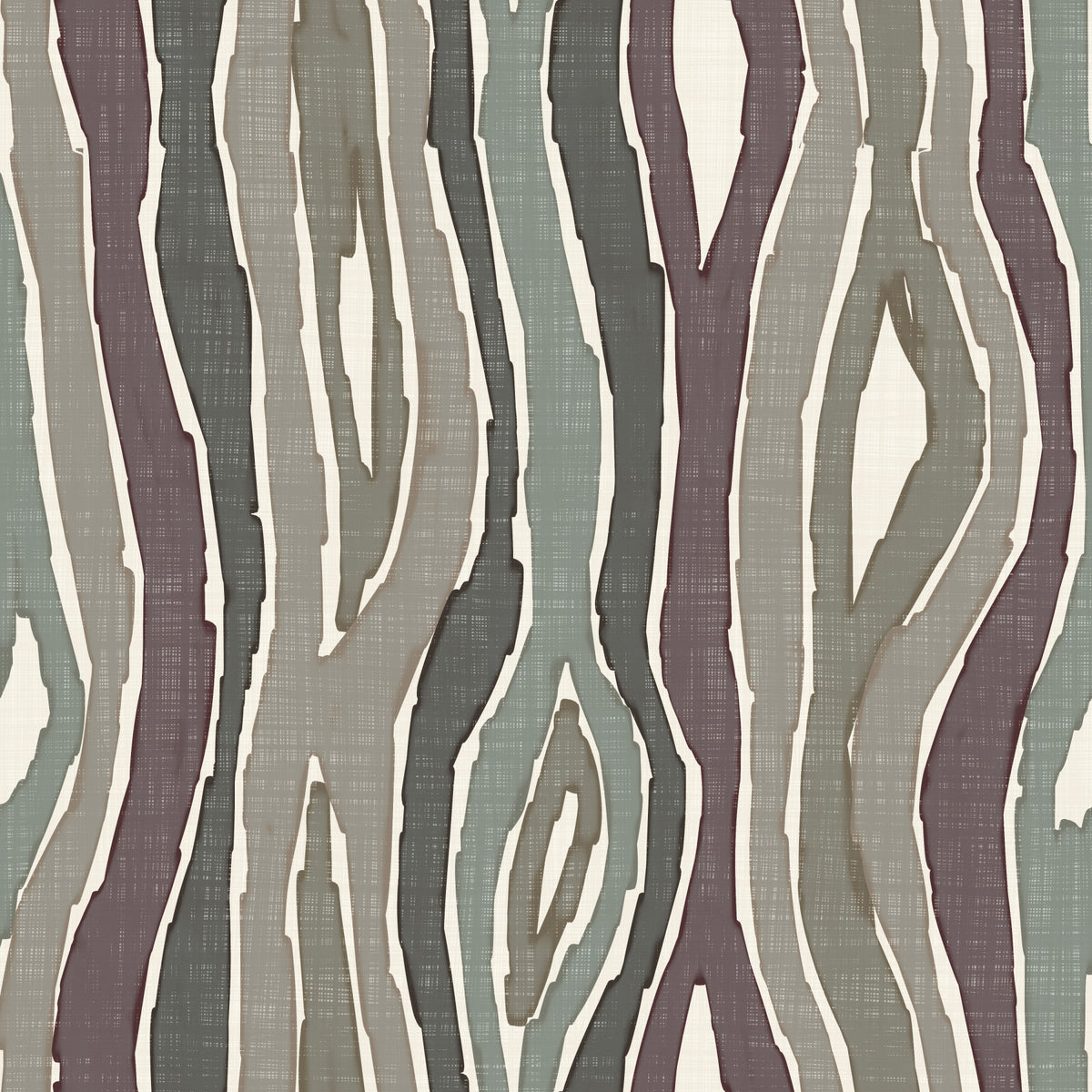 Organic Wavy Woodgrain Vertical Stripes - Earthy Muted Wallpaper⁠ in your room