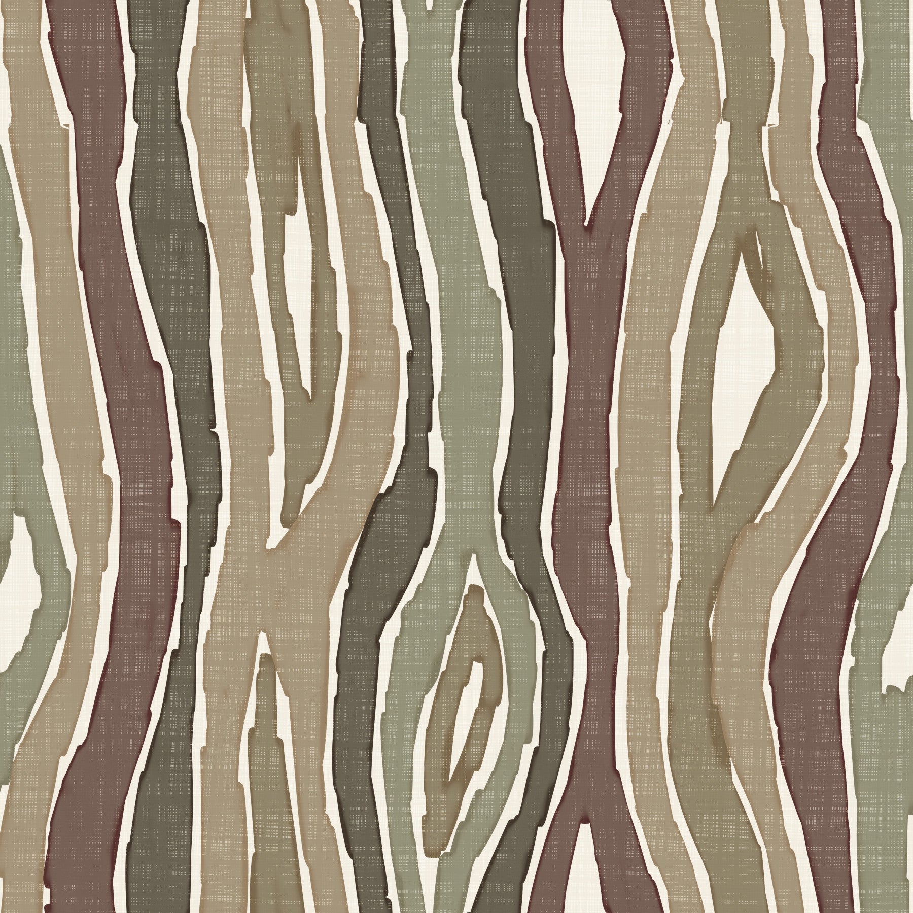 Organic Wavy Woodgrain Vertical Stripes - Earthy Sage Wallpaper⁠