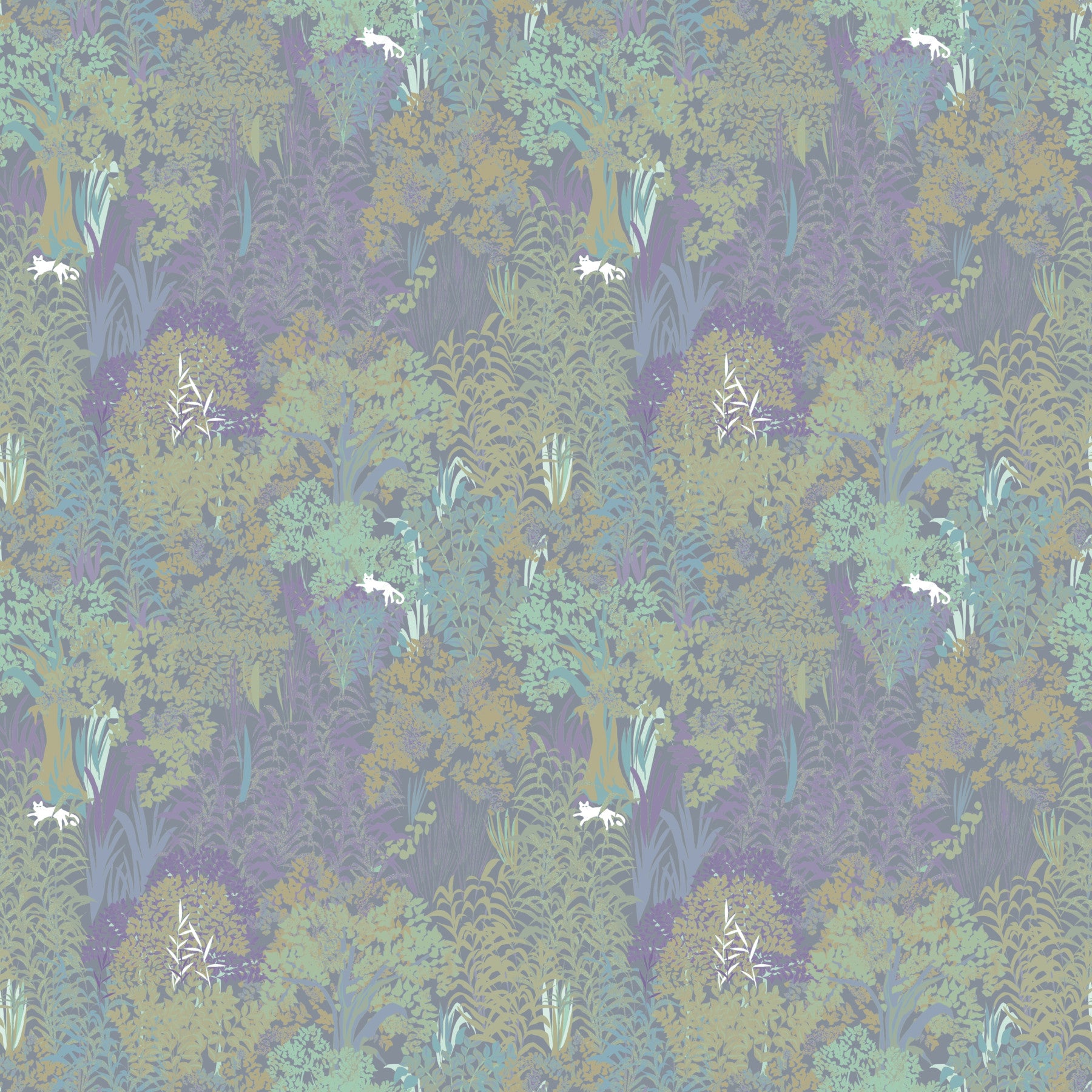 Sage and Lilac Botanical Jungle Tapestry Wallpaper Wallpaper⁠
