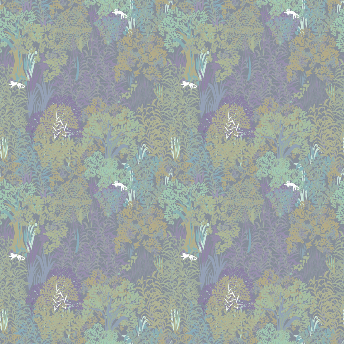 Sage and Lilac Botanical Jungle Tapestry Wallpaper in your room