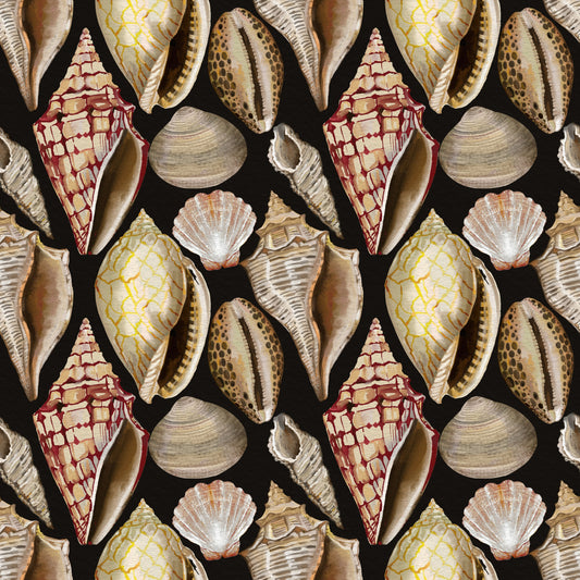 Moody Vintage Seashells Wallpaper⁠