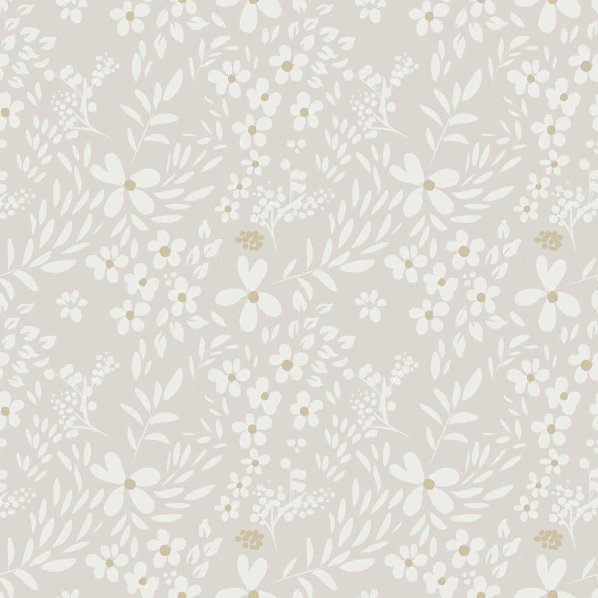 Delicate Meadow Silhouette Neutral Wallpaper⁠ in your room