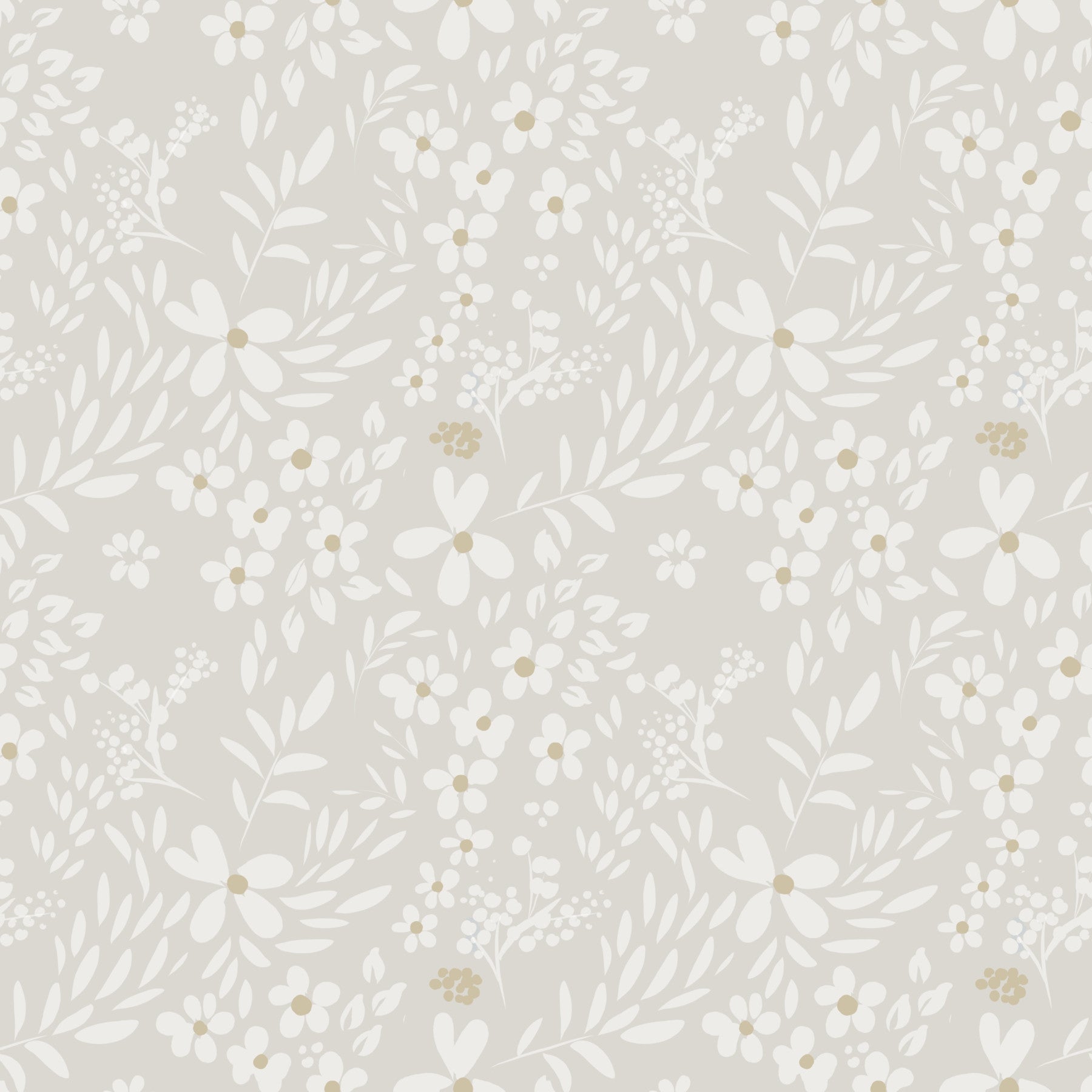 Delicate Meadow Silhouette Neutral Wallpaper⁠