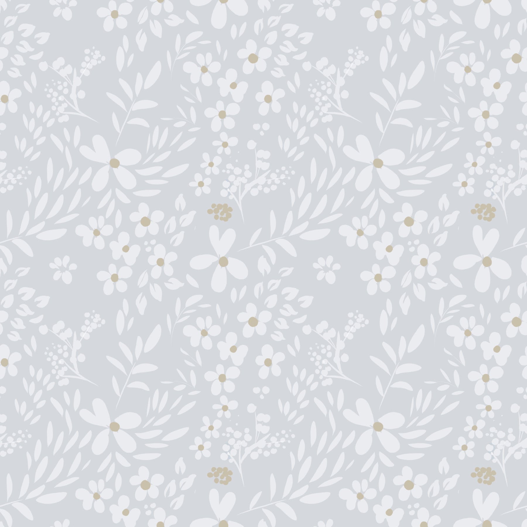 Dainty Meadow Blossom Wallpaper in Soft Slate Grey Wallpaper⁠