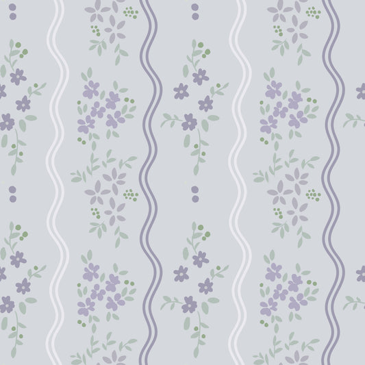 Vintage Lavender Trails Floral Wallpaper⁠