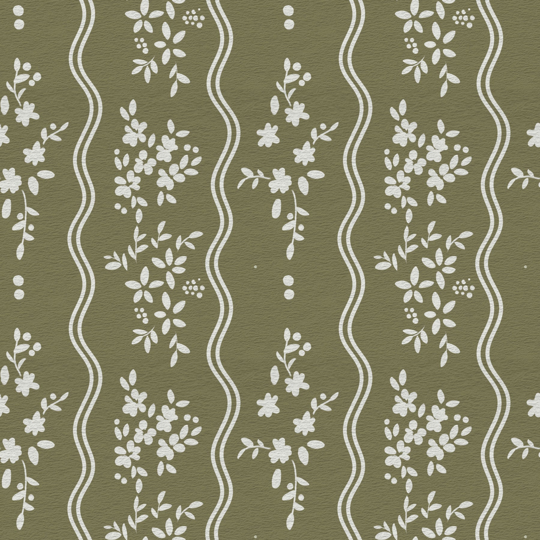 Olive Meadow Wavy Stripe Wallpaper Wallpaper⁠