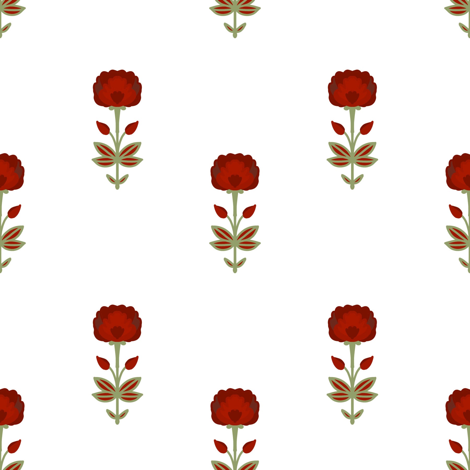 Red Mughal Blossom Wallpaper Wallpaper⁠