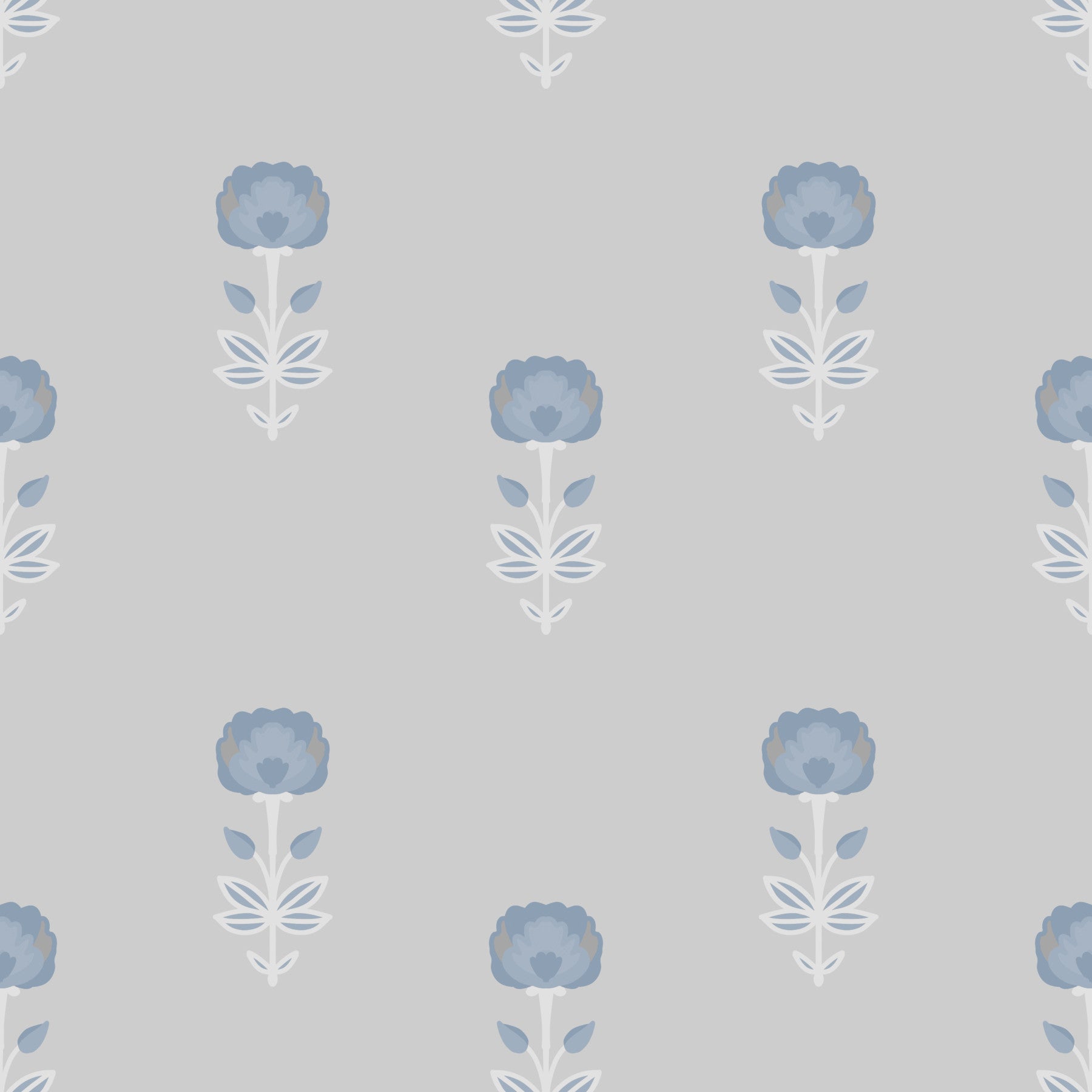 Blue Blossom Indian Block Print Wallpaper Wallpaper⁠
