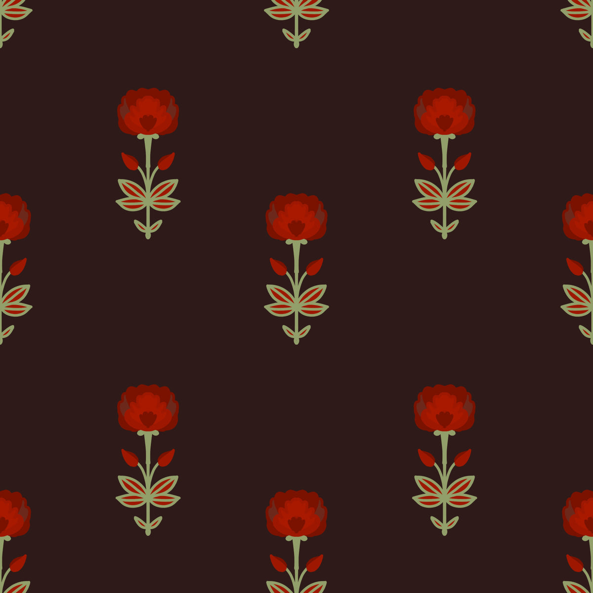 Crimson Mughal Blooms Wallpaper⁠ in your room