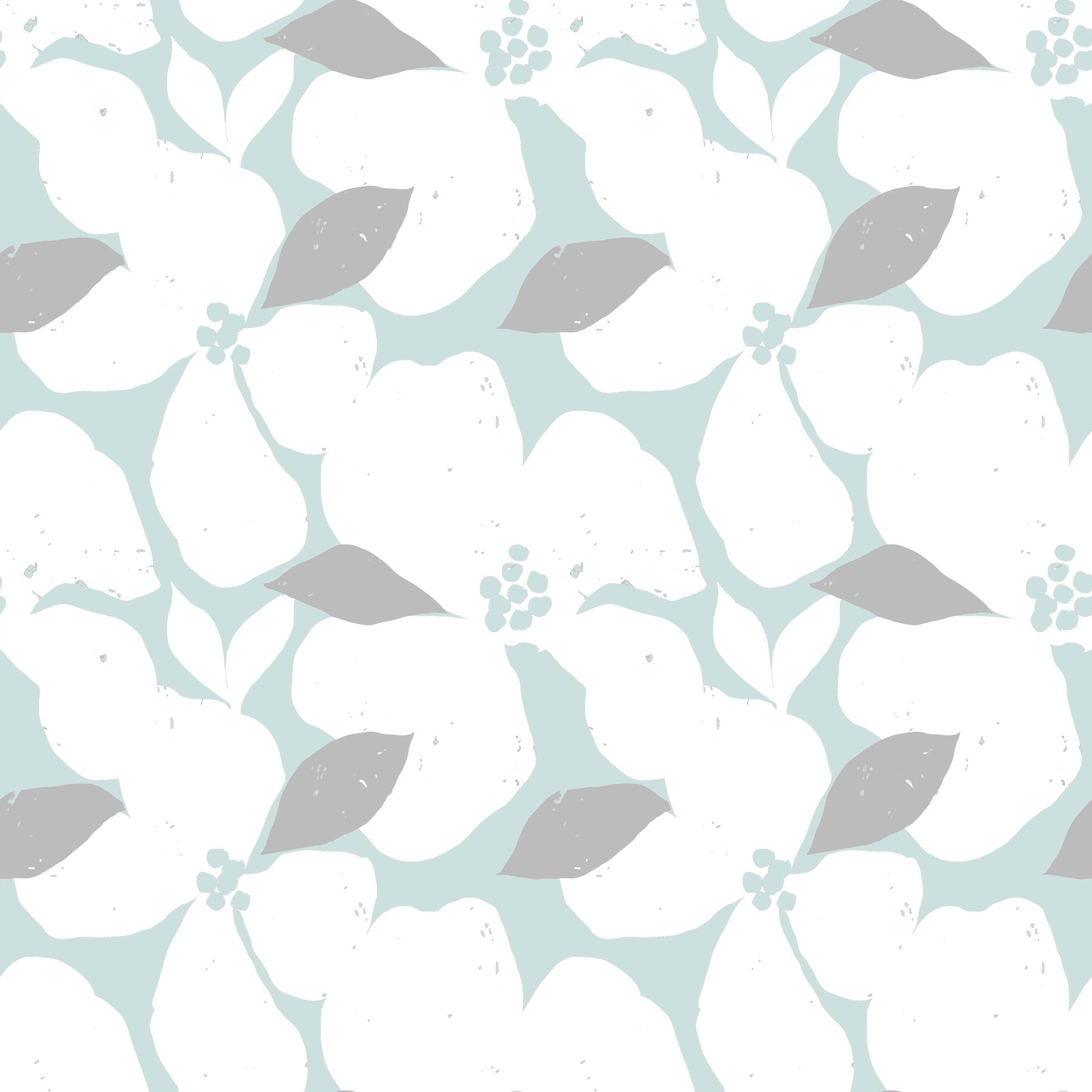 Pale Blue Pastel Bloom Floral Wallpaper Wallpaper⁠
