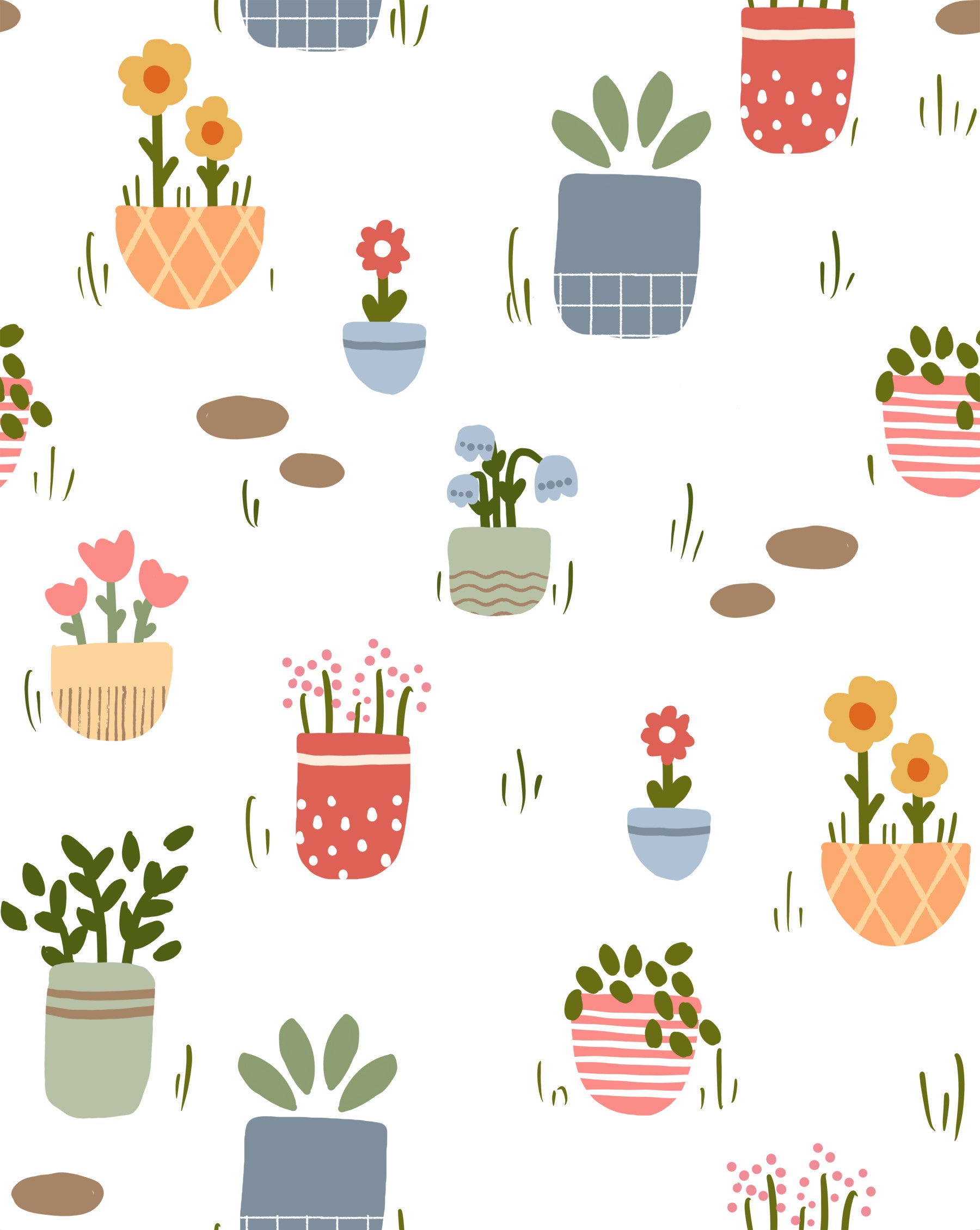 Potted Flower Garden  Wall Mural