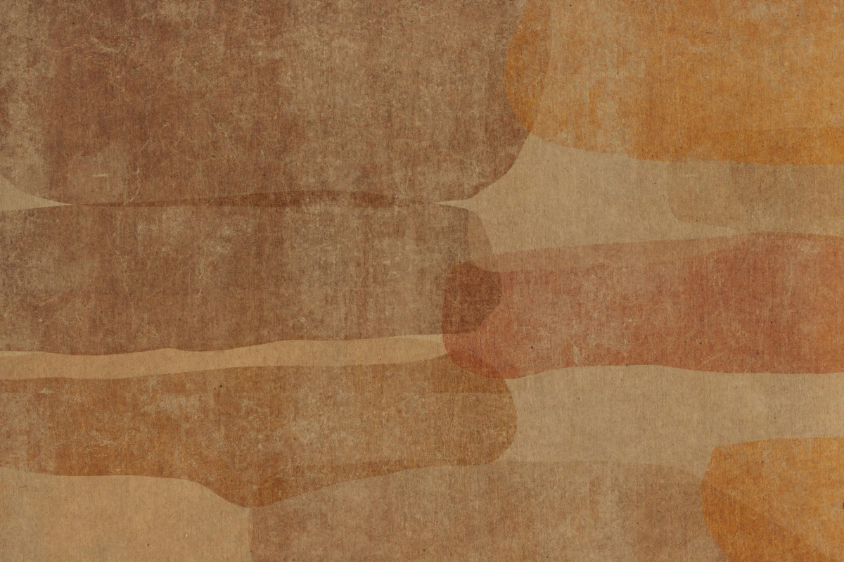 Earthy Terracotta Abstract Layered Wall Mural in your room — zoomed
