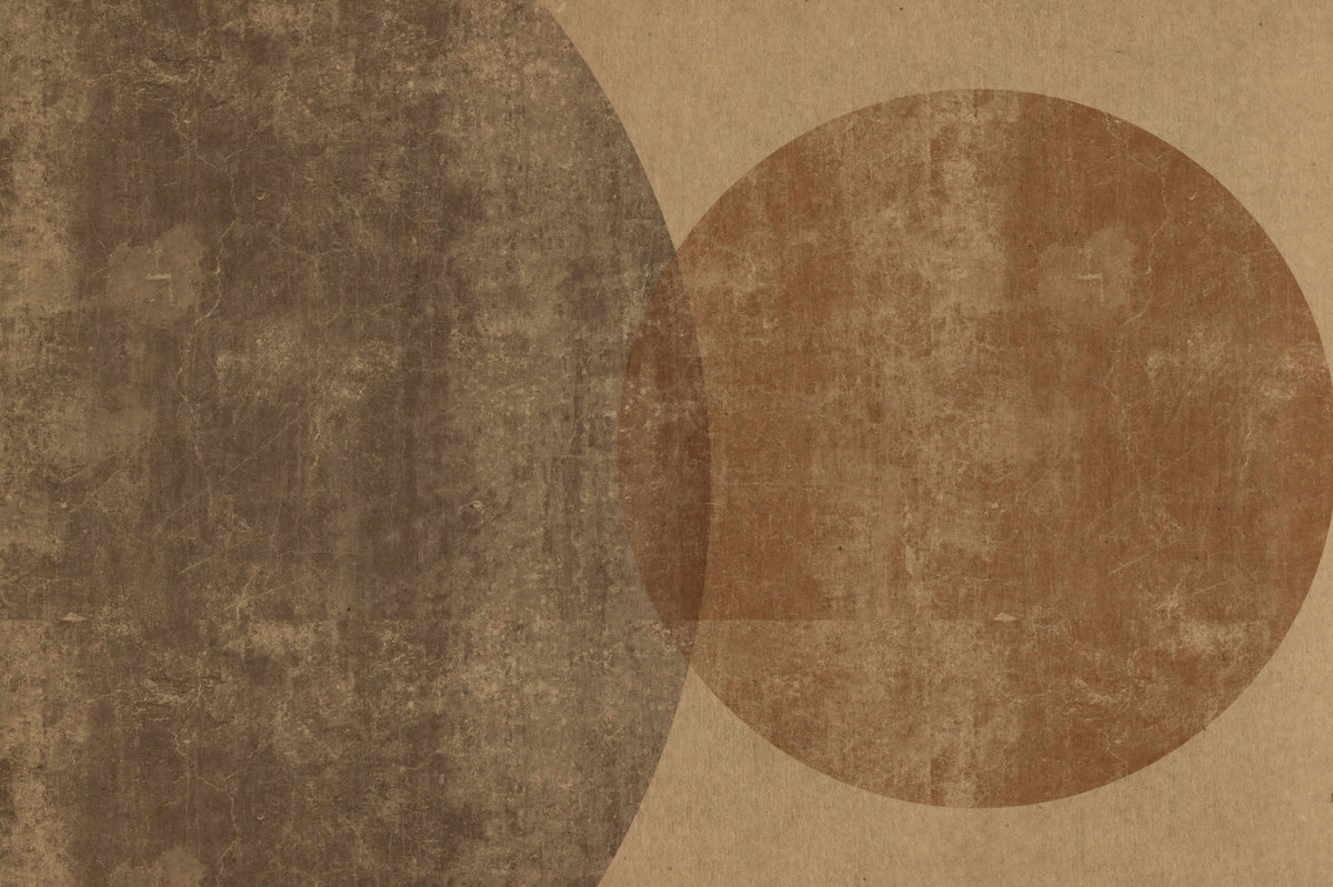 Earthy Geometrics Textured Circles Wall Mural in your room — zoomed