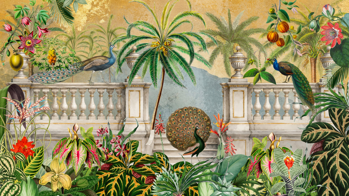 Vintage Imperial Golden Garden  Wall Mural in your room — zoomed