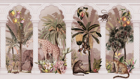 Mughal Colonnade Safari Jungle Wall Mural