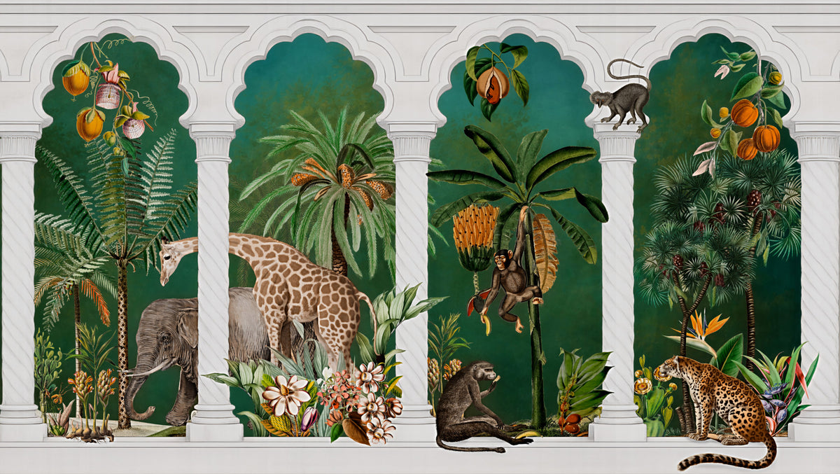 Majestic Mughal Archway Safari Wall Mural in your room