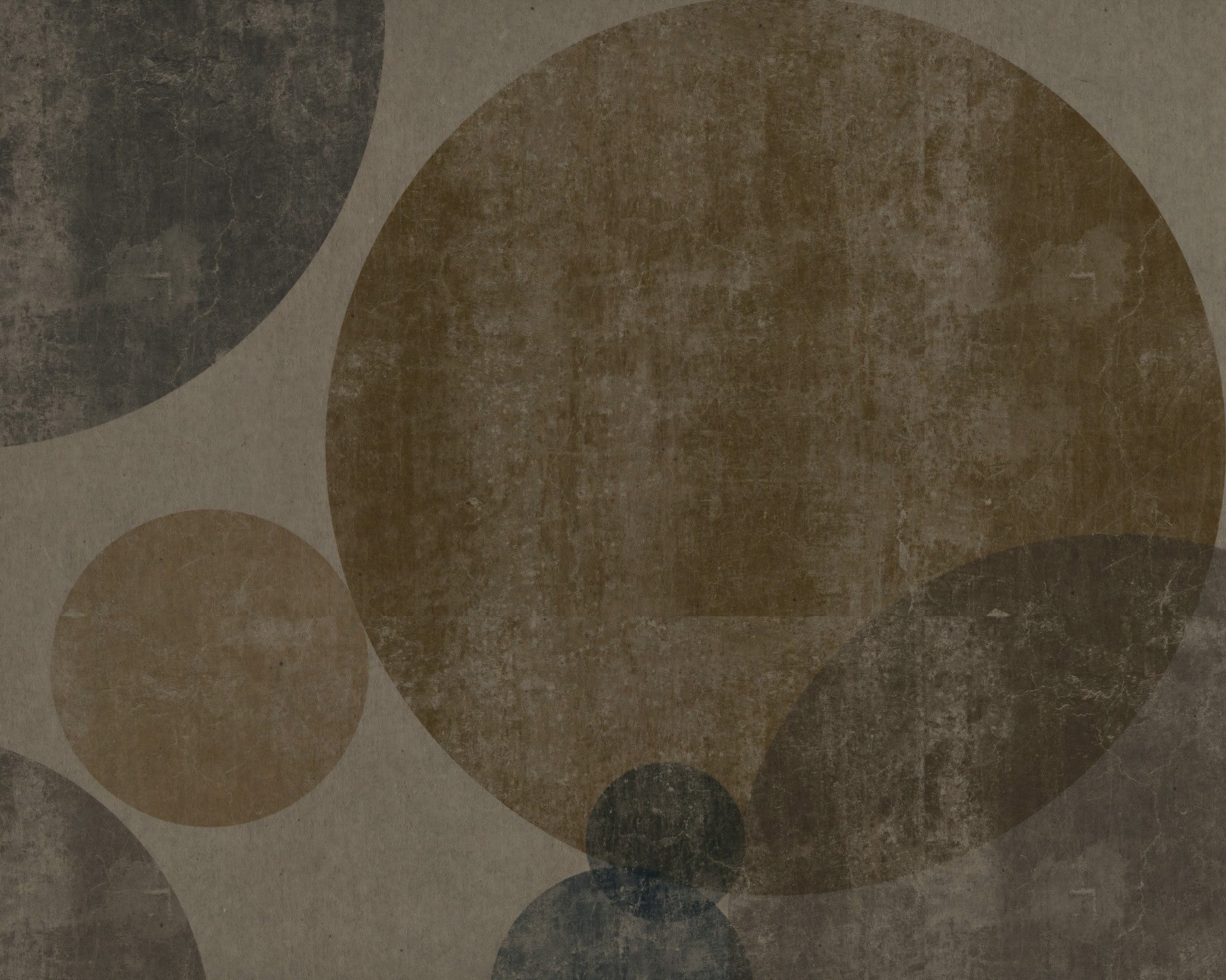 Concrete spheres fill a dining room in the Industrial Geometric wall mural, GD10813
