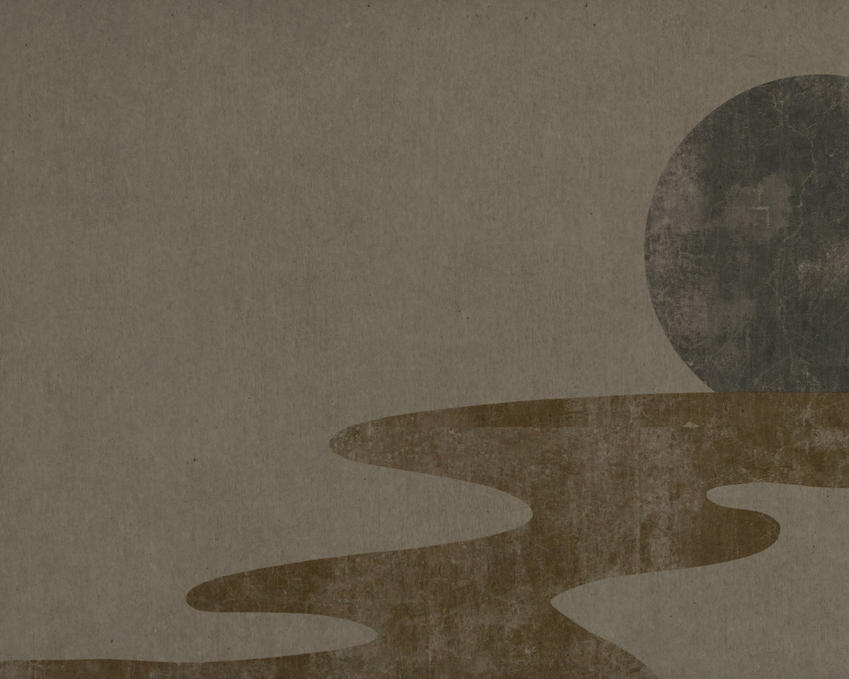 Zen Dusk: Minimalist Wabi-Sabi Landscape Wall Mural in your room