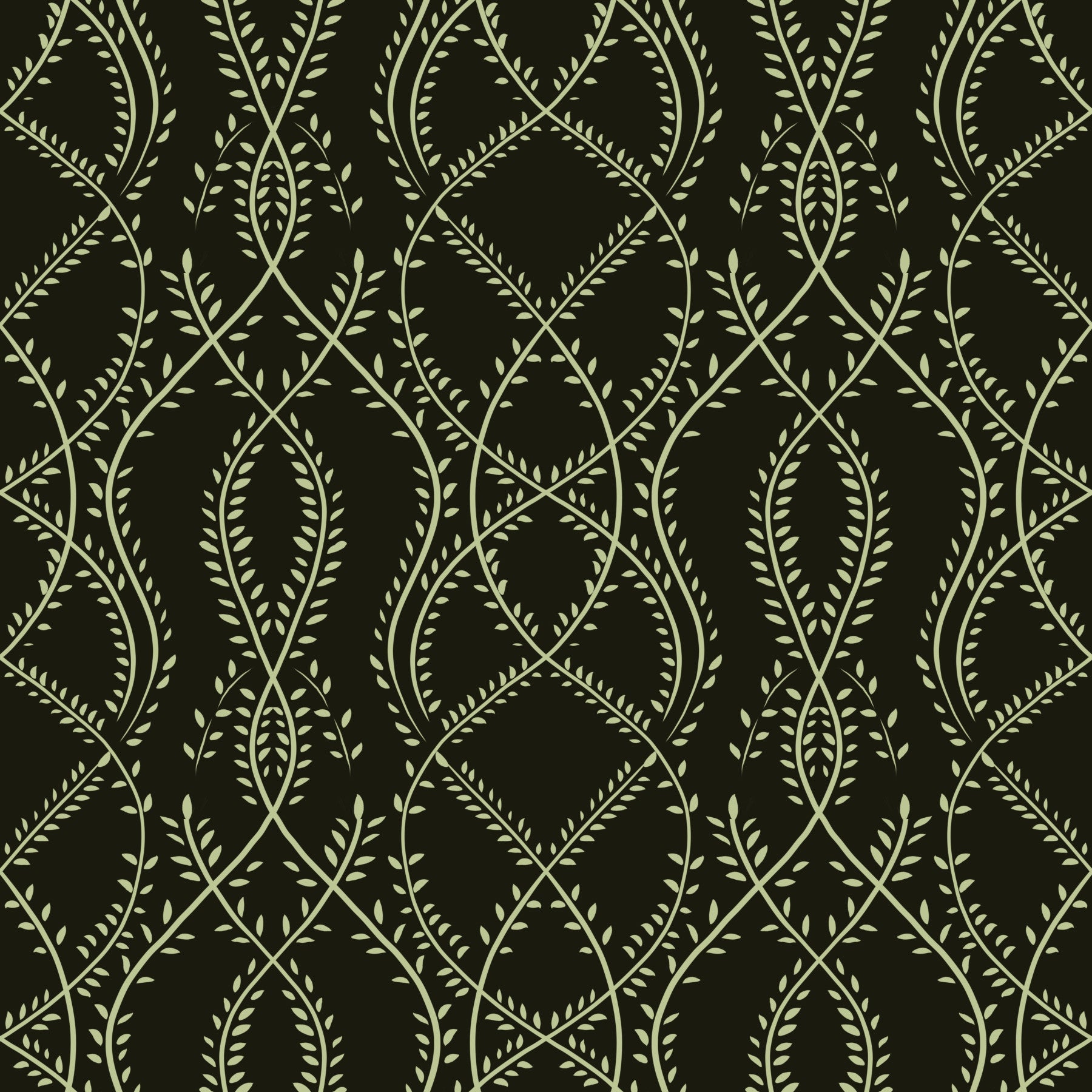 Midnight Ivy Interlaced Vine Botanical Pattern Wallpaper⁠