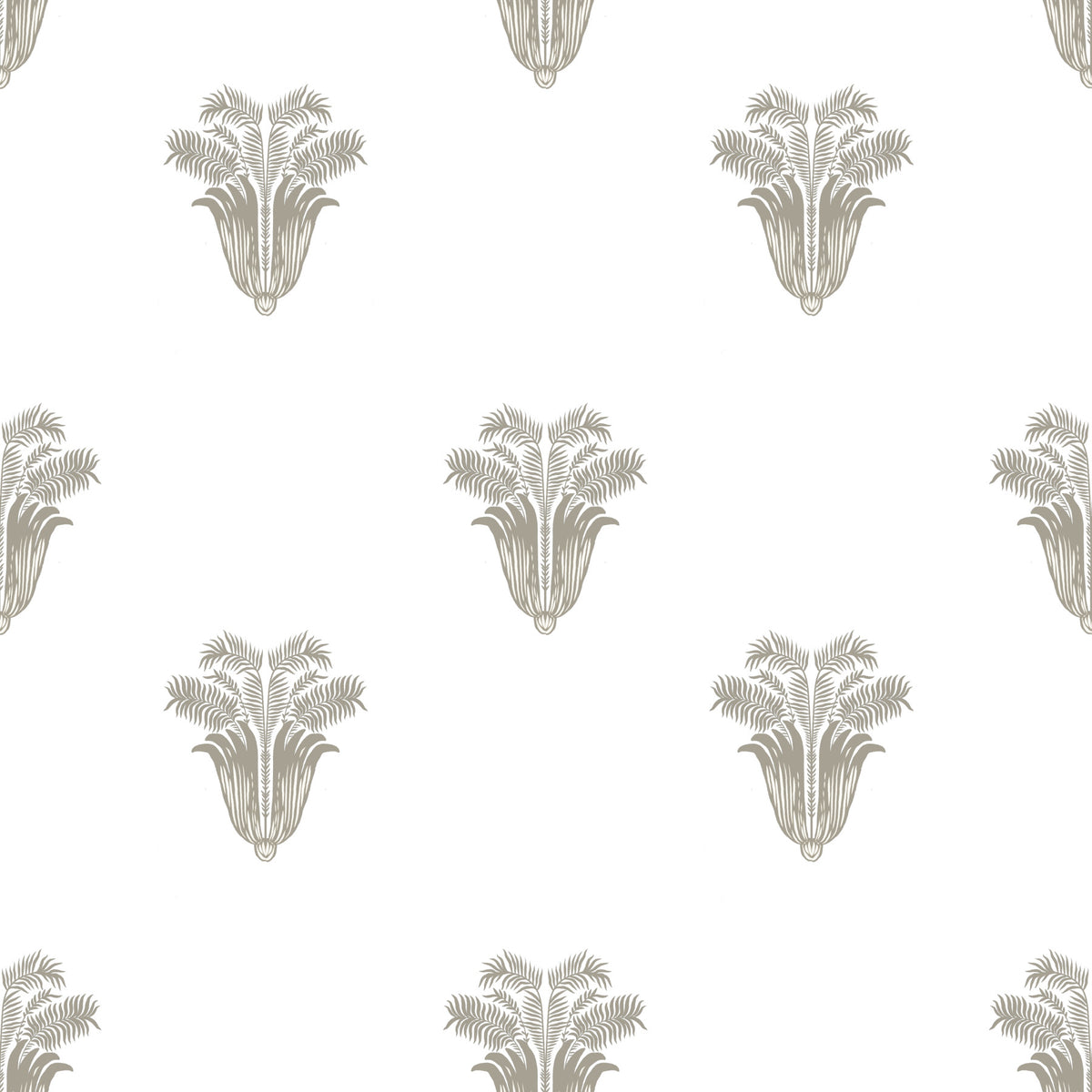 Minimalist Taupe Palm Frond Wallpaper⁠ in your room — zoomed