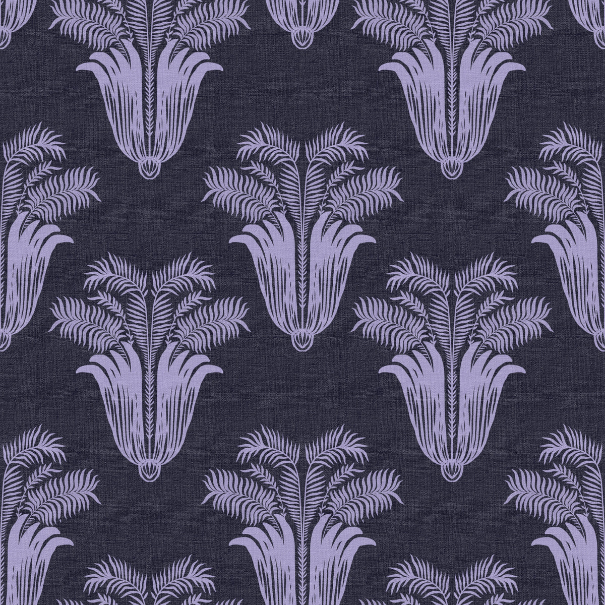 Moody Midnight Violet Botanical Wallpaper⁠ in your room