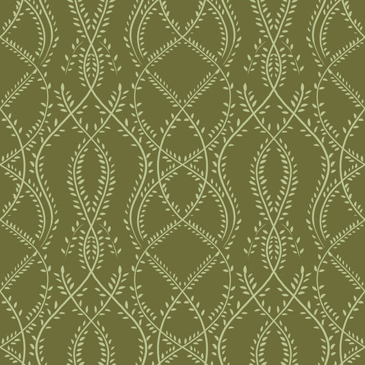 Sage Laurel Trellis Botanical Wallpaper⁠