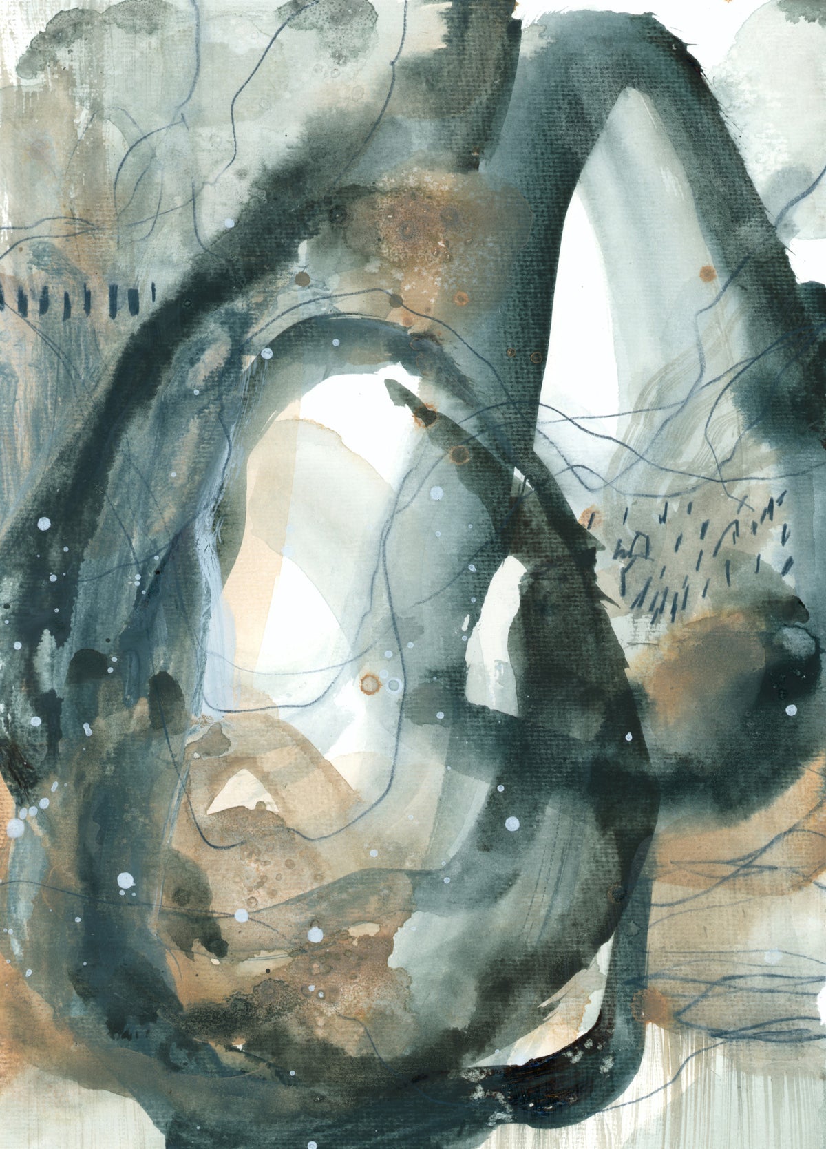 Ethereal Earth Fluid Abstract Watercolor Wall Mural in your room