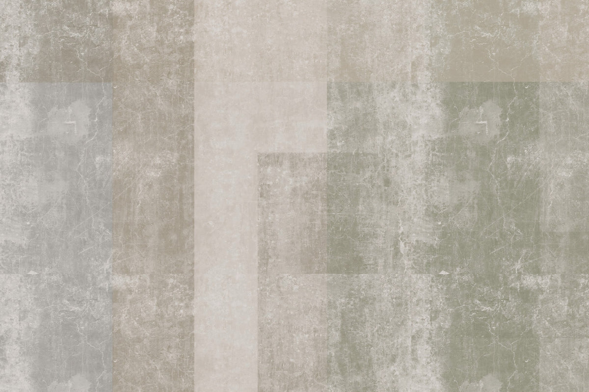 Muted Concrete Geometric Abstract Wall Mural
