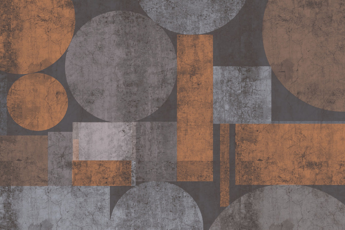 Brutalist Shapes Textured Abstract Wall Mural in your room