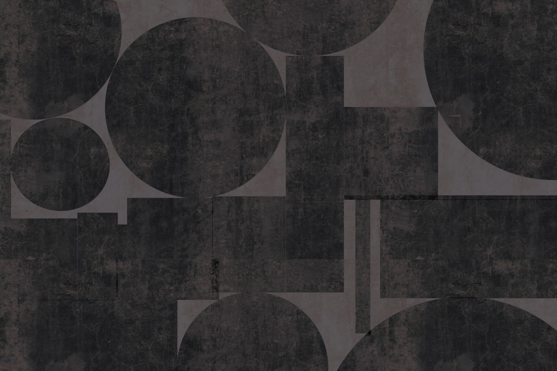 Industrial Charcoal Blocks & Circles Wallpaper Wall Mural