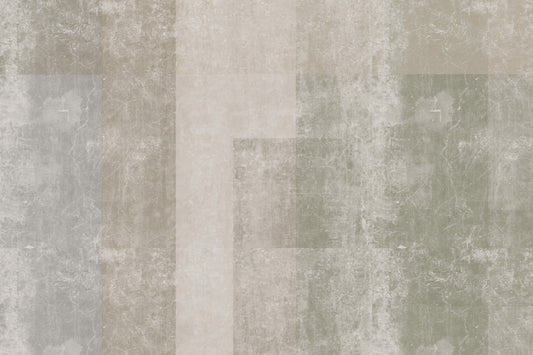 Muted Geometric Concrete Panels Wall Mural