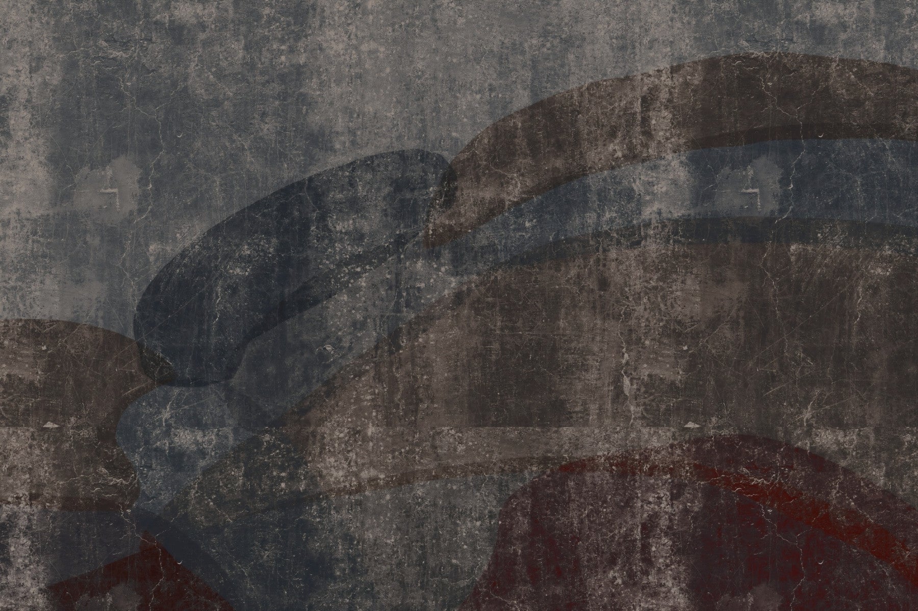 Rustic Concrete and Slate Curvilinear Wall Mural