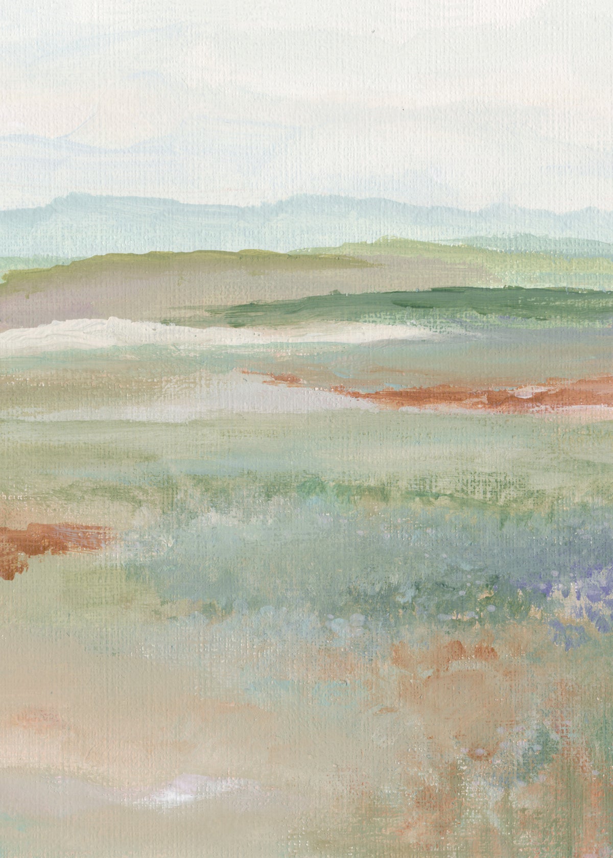 Earthy Meadow Abstract Landscape Wall Mural in your room
