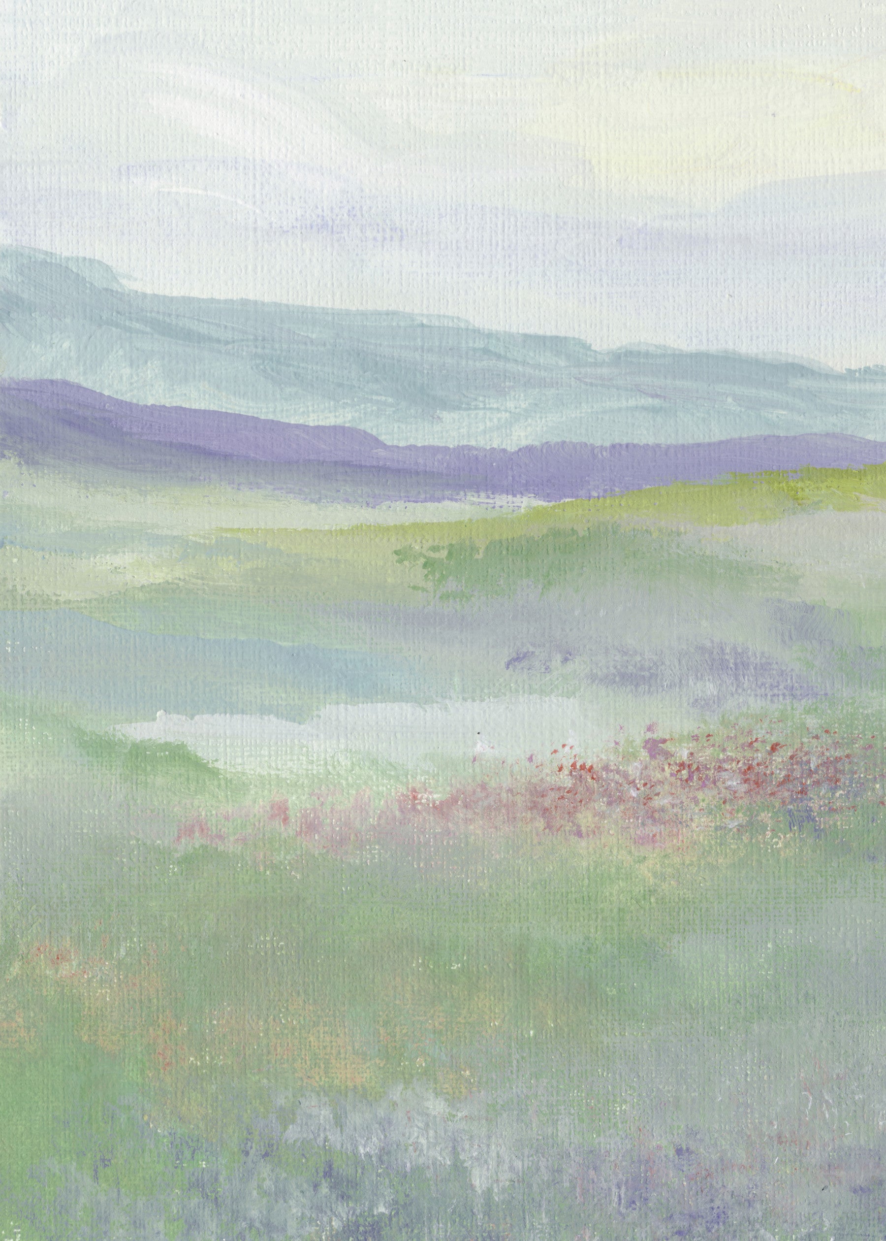 Misty Lavender Meadows Wall Mural